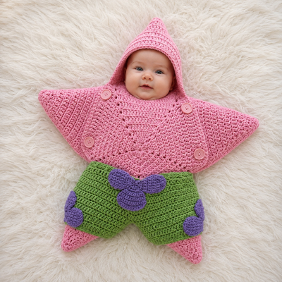Crochet Baby Star Cocoon Swaddle