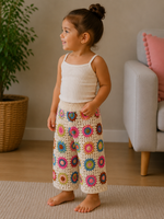 Colorful Floral Mosaic – Crochet Kids’ Pants