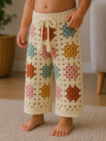 Floral Mosaic – Crochet Kids’ Pants