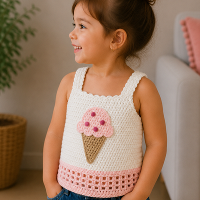 Ice Cream Sweetness – Crochet Kids’ Top