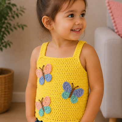 Butterfly Joy – Crochet Kids’ Top