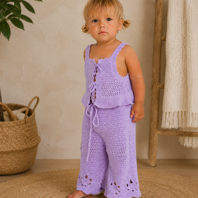 Lavender Grace – Crochet Kids’ Set