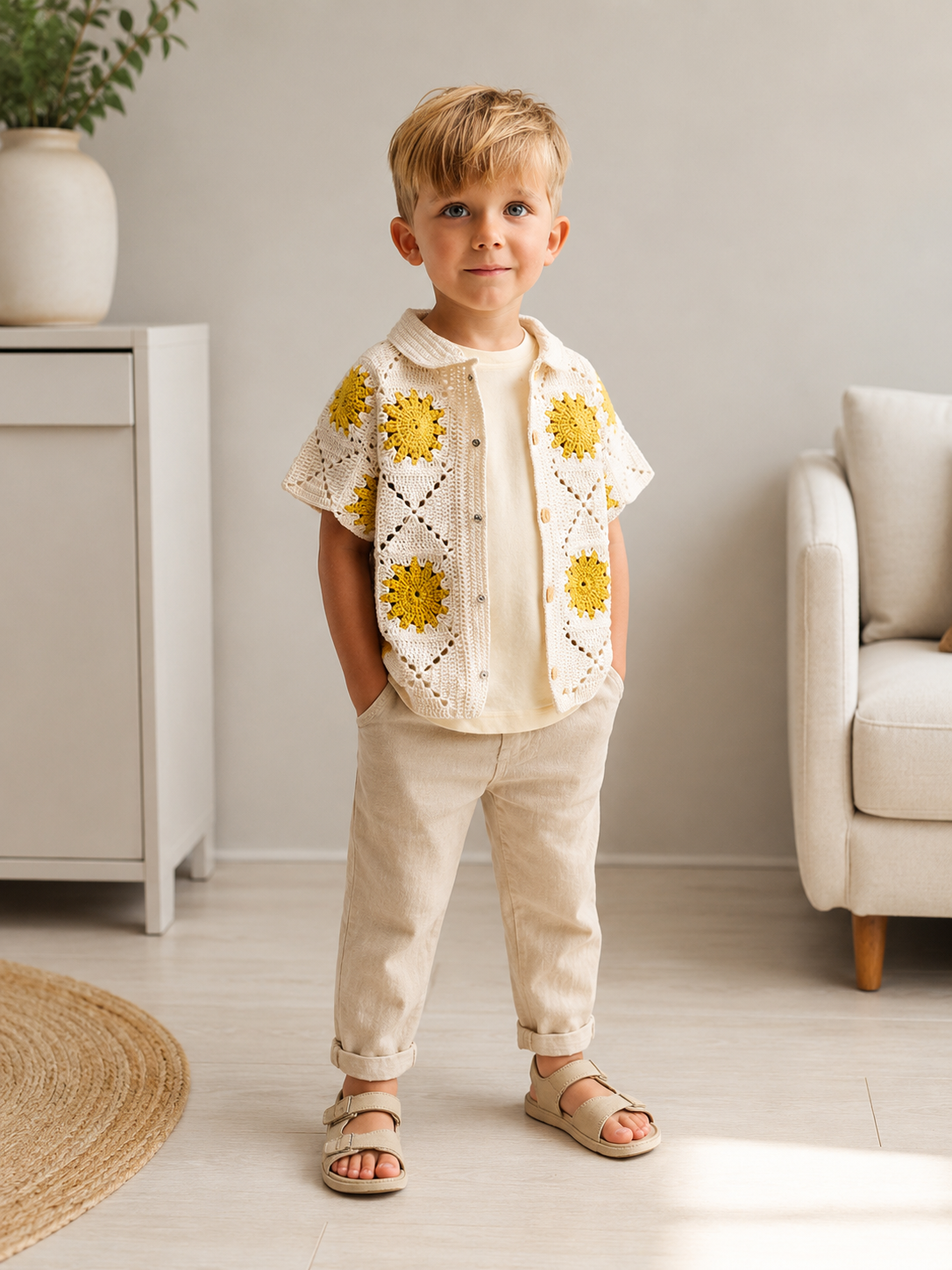 Sunflower Crochet Boys' Shirt