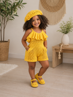 Sunny Bloom Crochet Romper Set