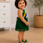 Brazil-Inspired Crochet Fringe Dress Set (Hair Accessory & Sandals Included)
