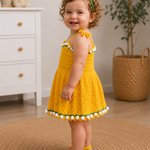 Sunflower Crochet Baby Dress Set