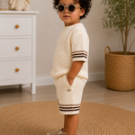 Classic White Crochet Boys Summer Set
