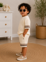 Classic White Crochet Boys Summer Set