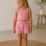 Elegant Pink Crochet Summer Set