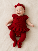 Red Petal – Crochet Baby Romper Dress