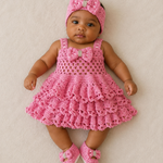 Pink Pearl – Crochet Baby Dress