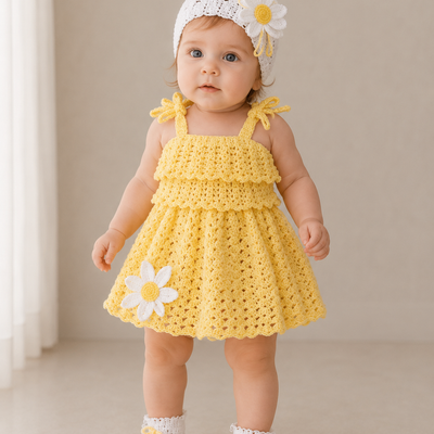 Sunflower – Crochet Baby Dress