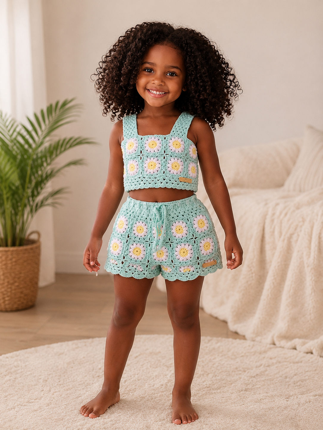 Mint Blossom – Crochet Girls’ Set