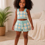 Mint Blossom – Crochet Girls’ Set
