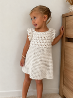 Girls Crochet Dress – White Summer Dress