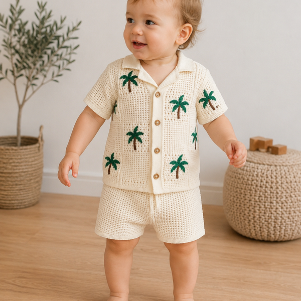 Kids Summer Set – Palm Tree Design (Shirt & Shorts)