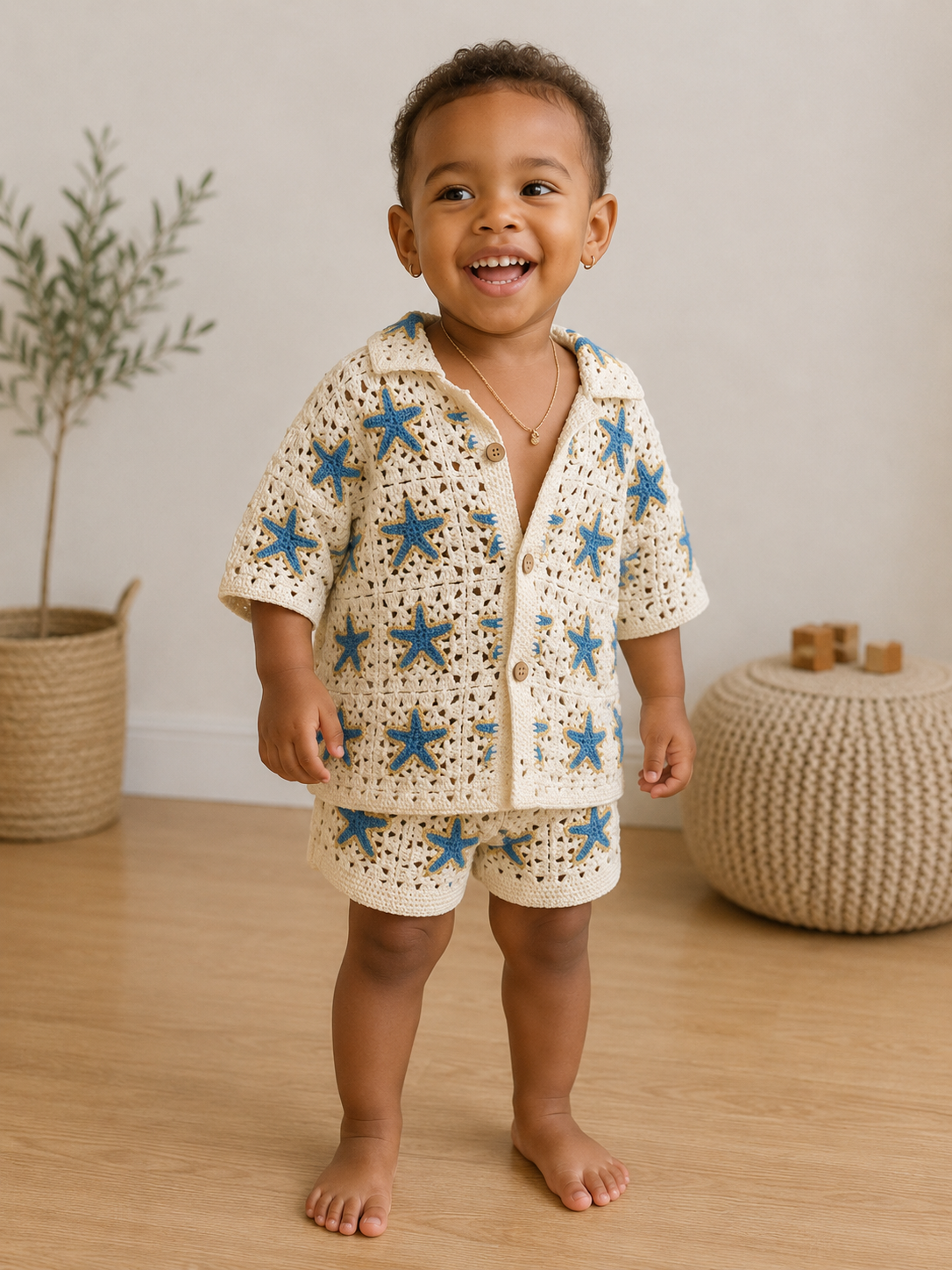 Kids Summer Set – Starfish Design (Shirt & Shorts)