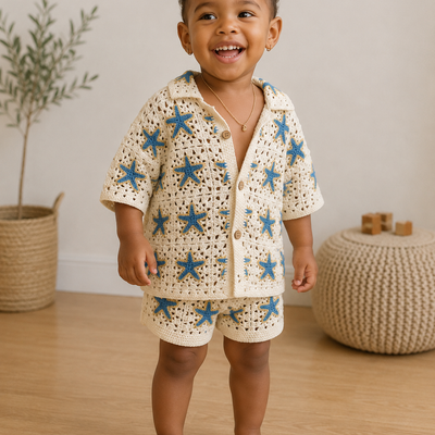 Kids Summer Set – Starfish Design (Shirt & Shorts)