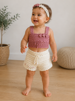 Crochet Baby Girl Set (Top, Shorts & Headband)