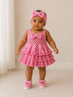 Pink Pearl – Crochet Baby Dress