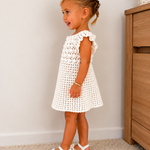 Girls Crochet Dress – White Summer Dress