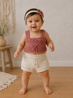 Crochet Baby Girl Set (Top, Shorts & Headband)