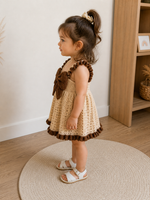 Beige and Brown Bow Detail Outfit